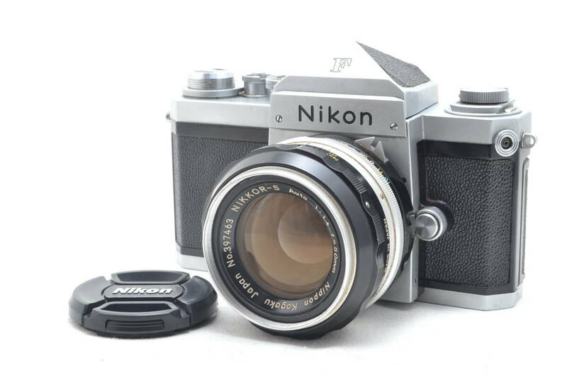 美品 ニコン Nikon F アイレベル 一眼レフ MF フィルムカメラ シルバー Nikkor-S Auto 50mm f/1.4 レンズ #6103