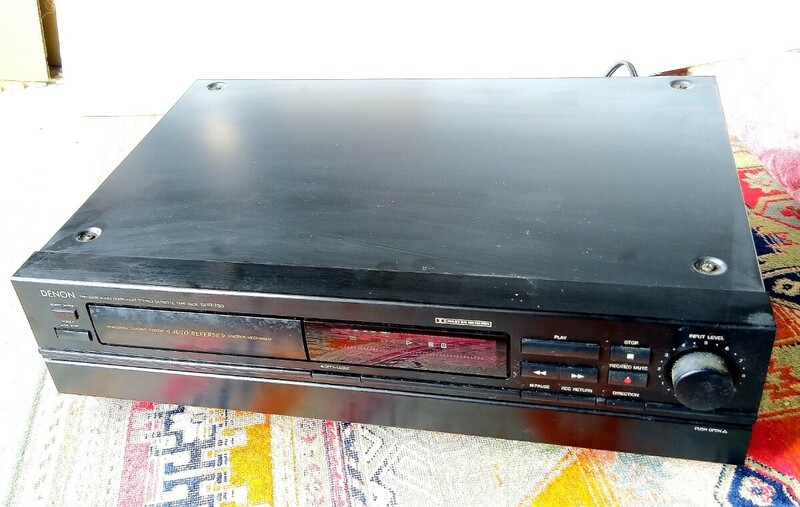 美品可動品 DENON カセットテープデッキ DRR-780 リモコン 取り説付き 寸法 幅434 高さ112 奥行320mm 重さ6.3kg 