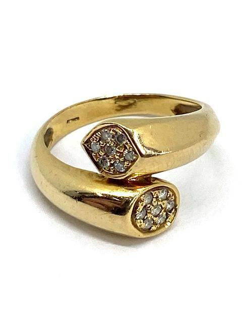 【即決】13号 K18 D 750 ダイヤモンド イエローゴールド YG デザインリング 指輪 宝石 貴金属 ジュエリー 5.3ｇ