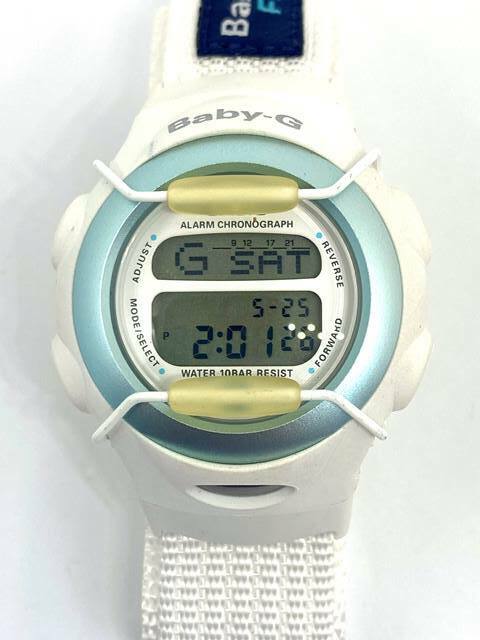 【即決/稼働品】 CASIO カシオ Baby-G FileG BG-097 デジタル腕時計 電池式 クオーツ ホワイト G-Shock ナイロンベルト