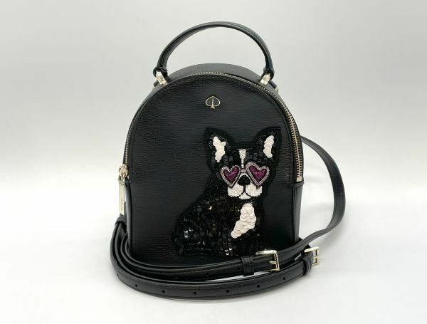 【美品】Kate Spade ケイトスペード アメリア フランソワ ミニ コンバーチブル 犬 ショルダーバッグ バックパック リュック 黒 ブラック