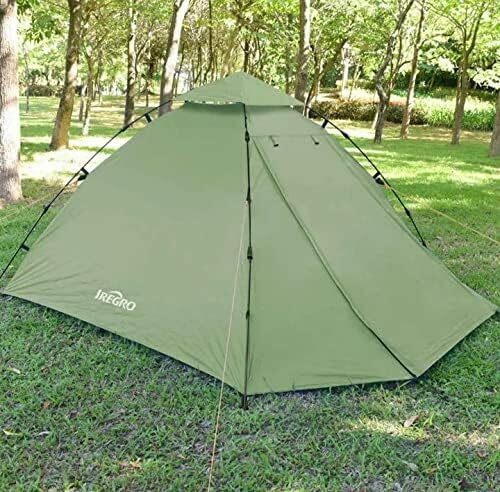  【テント】IREGRO キャンプテント ワンタッチ式 2~3人用 サンシェードテント UVカット アウトドア ワンタッチテン 