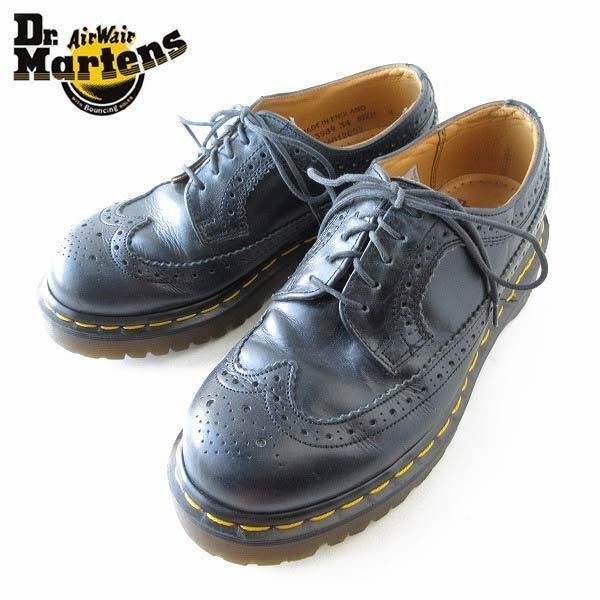 英国製 ドクターマーチン ウィングチップ 紺系 レディース23.5cm シューズ ロカビリー Dr.Martens メンズ 靴 d131-32-0163XT