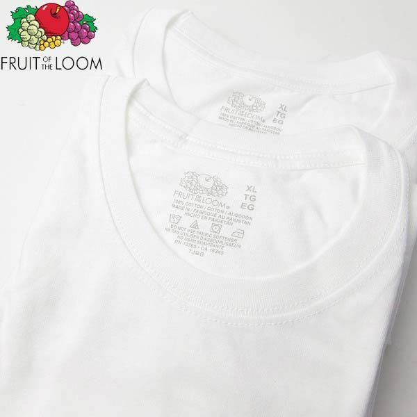 新品 フルーツオブザルーム アメリカ企画 半袖Tシャツ 白 2枚セット XL FRUIT OF THE LOOM デッドストック d143-01-0242