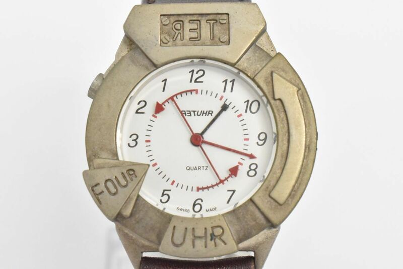 (806S 0529M5) 1円～ RETUHR リトゥール 逆回転 メンズ クオーツ スイス製 腕時計 【ジャンク品】