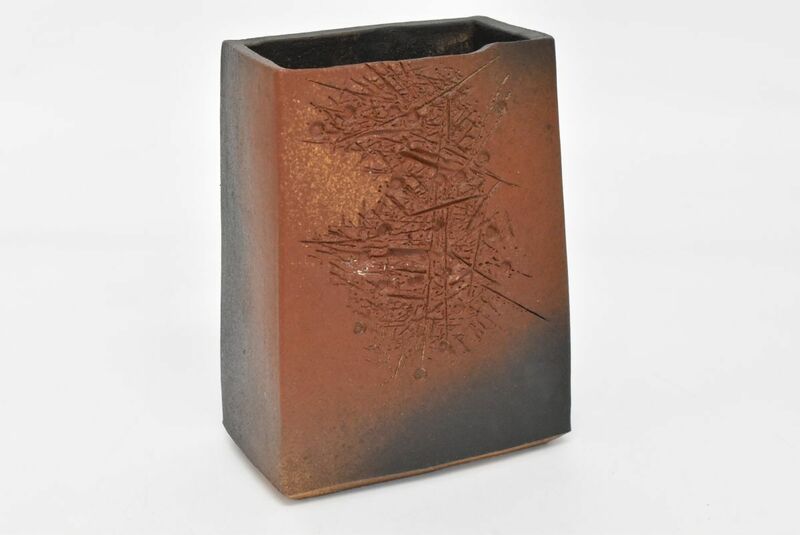 (816S 0530M15) 1円～ 花器 花瓶 在銘 置物 オブジェ 花生 華道具 陶器 インテリア