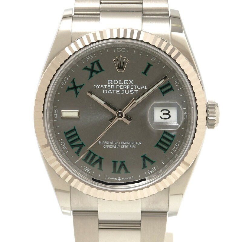 【1年間保証】ROLEX ロレックス デイトジャスト 126234 ランダム番 K18WG×SS スレートローマ文字盤×ホワイトゴールド 自動巻き 腕時計