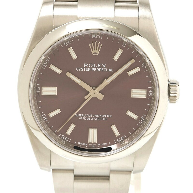 【1年間保証・仕上げ済】ROLEX ロレックス オイスターパーペチュアル 116000 ランダム SS パープル(レッドグレープ) 自動巻 腕時計