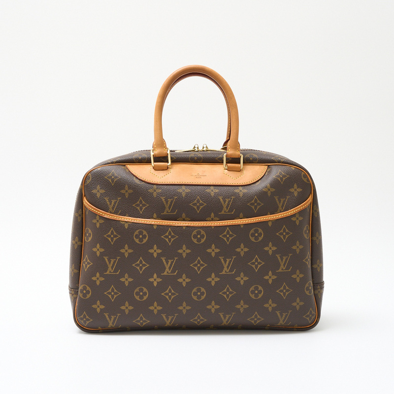 LOUIS VUITTON ルイヴィトン ドーヴィル M47270 ハンド ボストンバッグ モノグラム・キャンバス×レザー ブラウン×ゴールド レディース