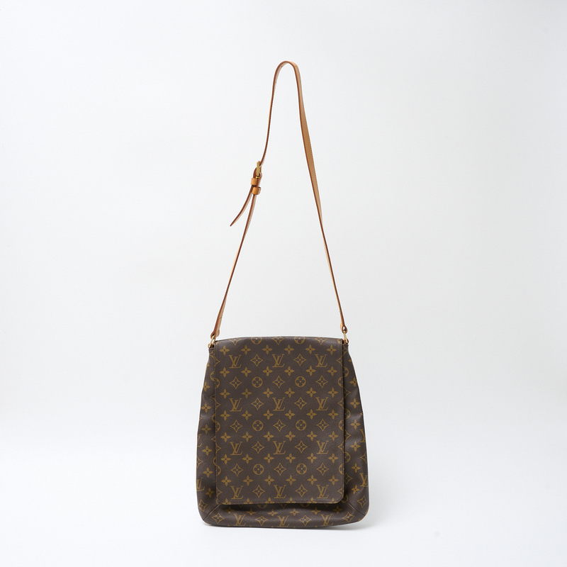 LOUIS VUITTON ルイヴィトン ミュゼット M51256 クロスボディ ショルダーバッグ モノグラム・キャンバス×レザー ブラウン×ゴールド