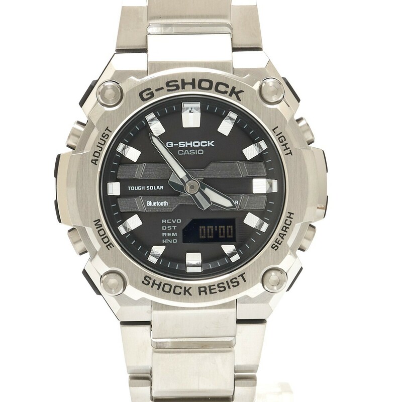 【半年間保証】CASIO カシオ G-SHOCK G-STEEL GST-B600D-1AJF Gショック SS×樹脂 ブラック文字盤×シルバー ソーラー電波 腕時計 メンズ