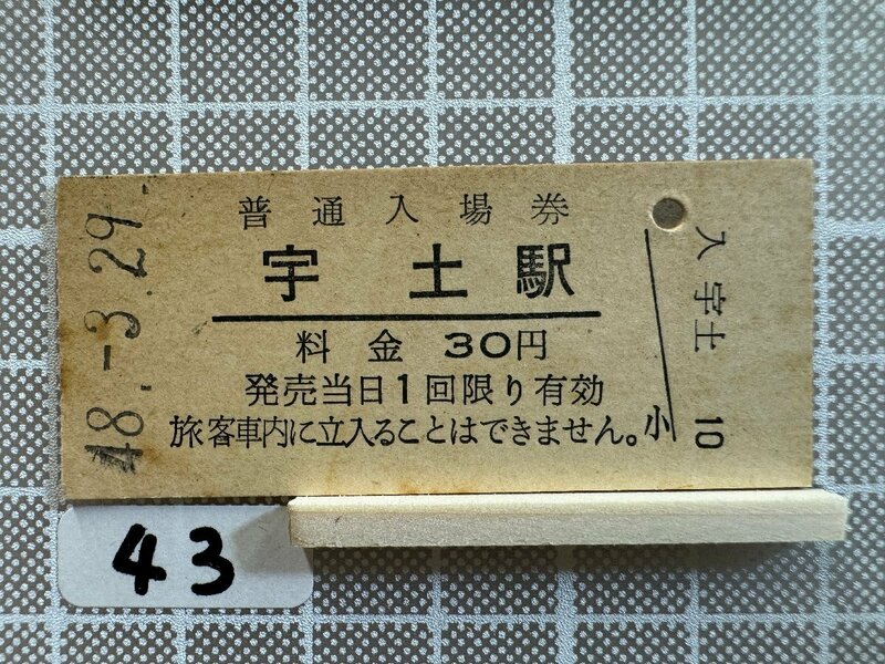 Mb43.【硬券 鉄道 入場券】 宇土駅