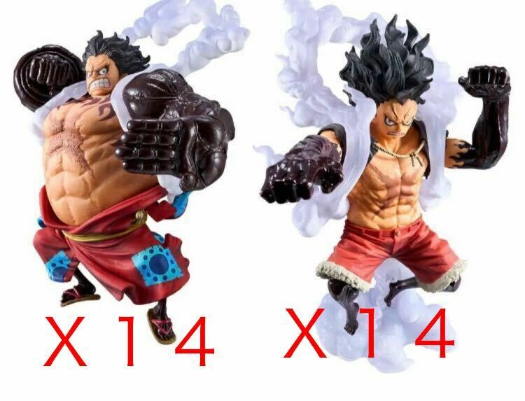 【新品未開封】ONE PIECE モンキーDルフィ　ワンピース バウンドマン スネイクマン フィギュア KING OF ARTIST ギア4 14個+14個