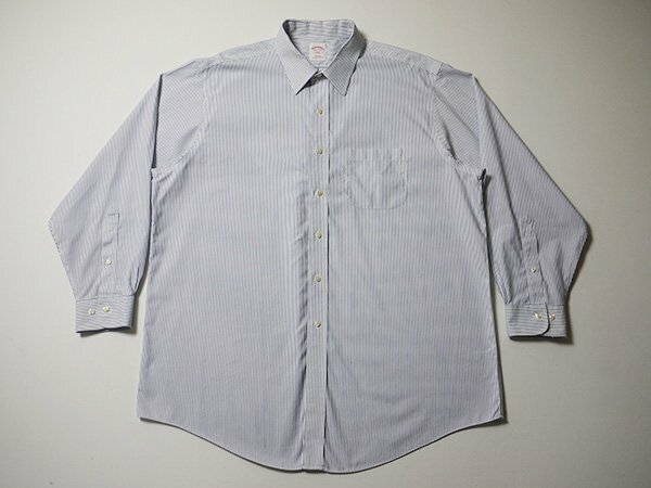 Brooks Brothers　ブルックスブラザーズ　ストライプ　長袖シャツ　346　ビッグサイズ　ノンアイロン　ワイシャツ　胸ポケット　シャツ