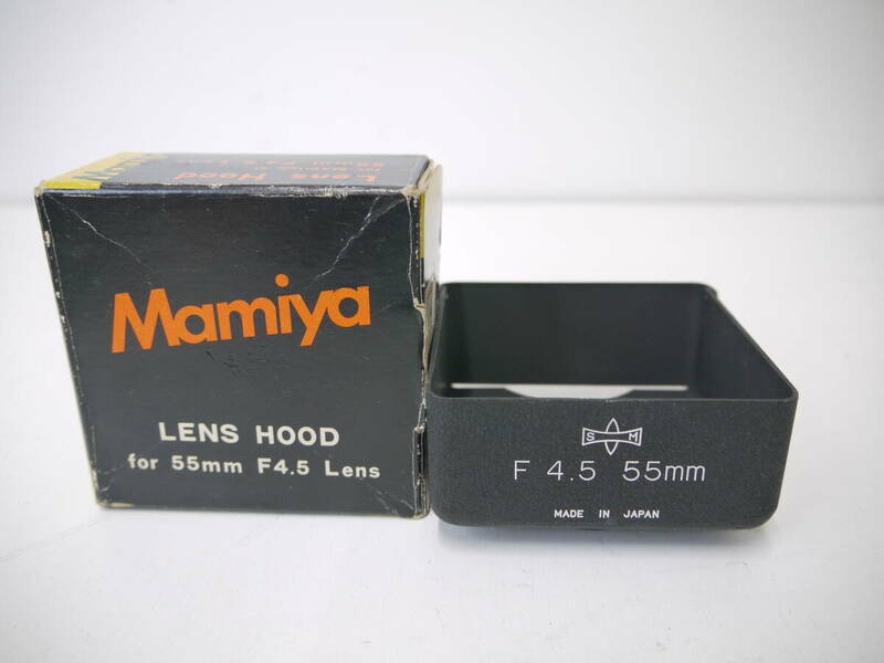 698 MAMIYA C用 55mm F4.5 マミヤ レンズフード 角型 箱付 カメラアクセサリー