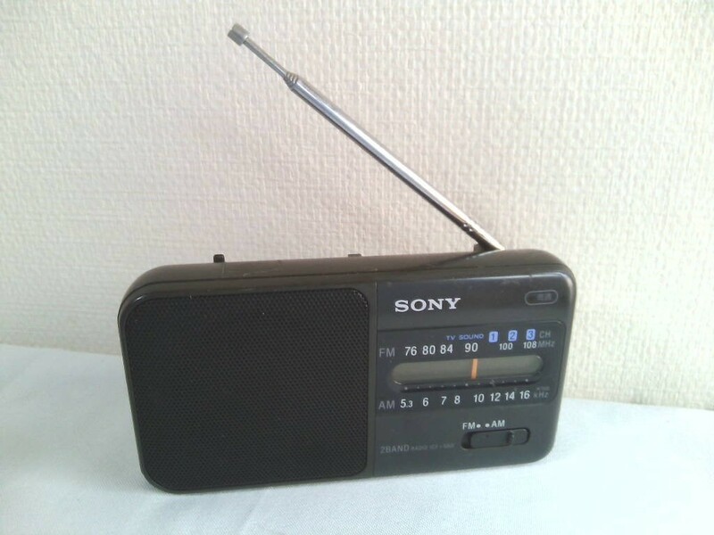 高感度！SONY FM/AMコンパクトラジオ ICF-S60 ワイドFM対応 　日本製 ★受信OK!ジャンク