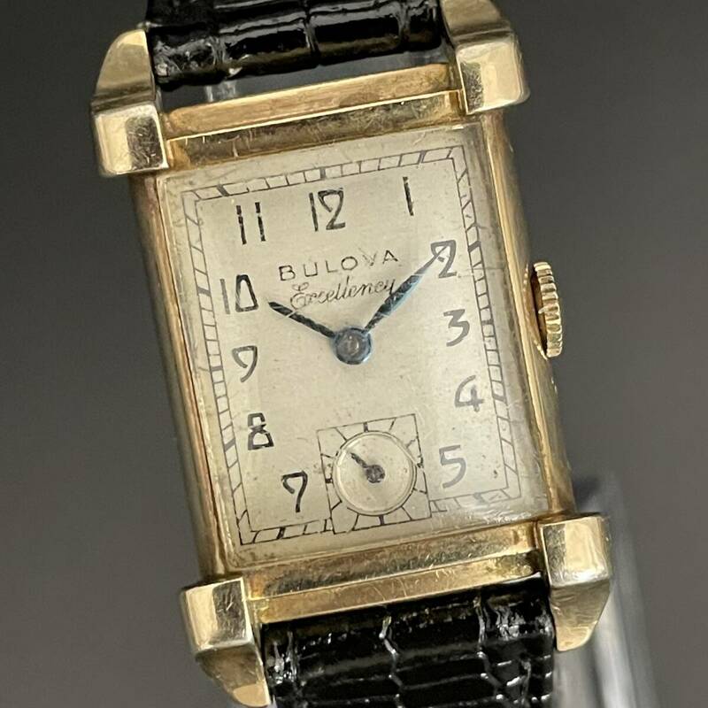 【名作】ブローバ/Bulova/10BT/1950’s/アンティーク/手巻き/スクエア/10KGF/金張/メンズ腕時計/紳士/スモセコ/動作良好