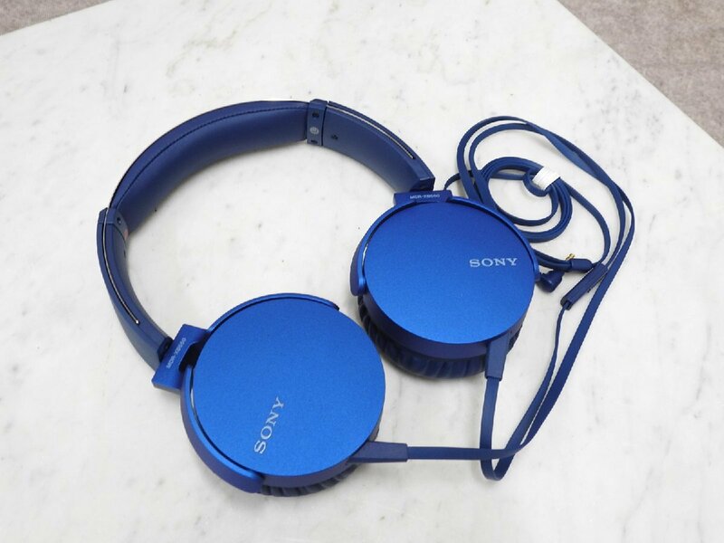 〇 SONY ソニー MDR-XB550AP ブルー ステレオヘッドホン　〇中古〇