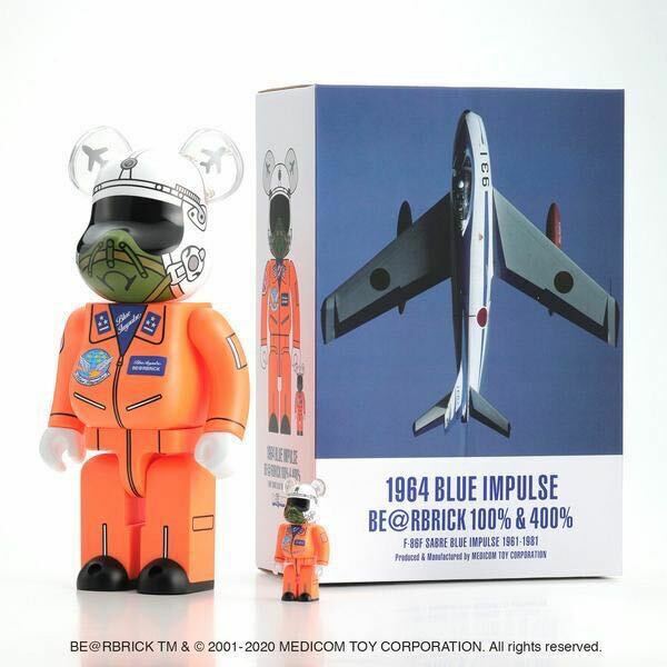 【ベアブリック】「空中機動研究班」設立60周年記念 ブルーインパルス F-86F SABRE BLUE IMPULSE BE@RBRICK100%&400%