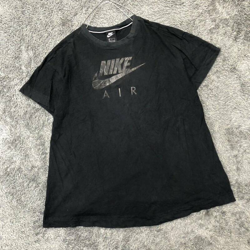 NIKE ナイキ 半袖Tシャツ 半袖カットソー サイズM ブラック 黒 ロゴプリント スウッシュ コットン メンズ トップス 最落なし （P19）