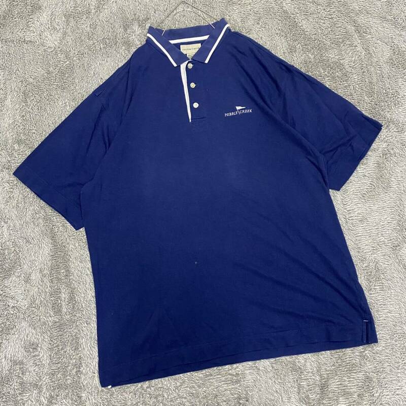 CUTTER&BUCK カッターアンドバック 半袖シャツ ポロシャツ サイズXXL ネイビー 紺色 メンズ トップス 最落なし （W19）