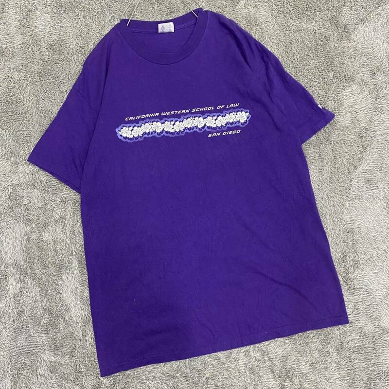 Champion チャンピオン Tシャツ 半袖カットソー サイズXL パープル 紫 メンズ トップス 最落なし （X19）