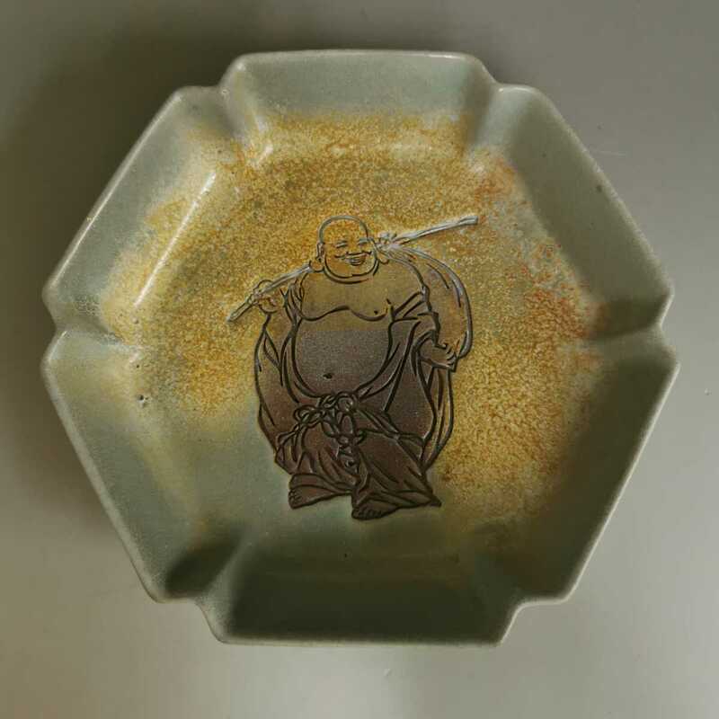 古美術 宋 中国 汝窯 青磁 布袋仏 皿 飾皿 藏出