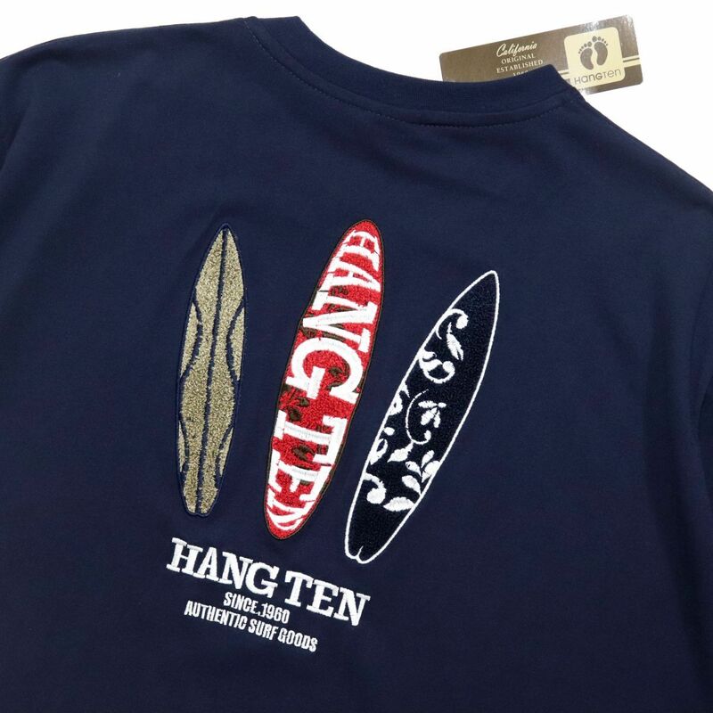 ●送料390円可能商品 ハンテン HANGTEN 新品 メンズ カジュアル バックロゴ 半袖 Tシャツ 紺 4Lサイズ [SM467K-BL5-4L] 一 三 零★QWER★