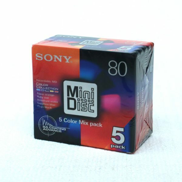 011b 送料無料 未使用 未開封 SONY ソニー MD 5MDW80CRAX ミニディスク Sony Color Collection 80 5枚入 5 Color Mix Pack 録音用 日本製