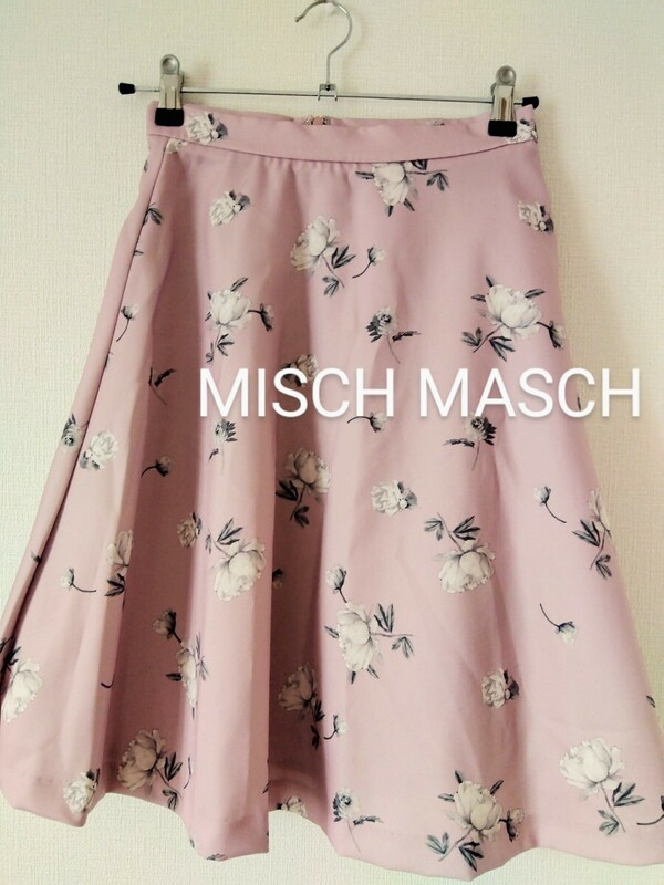 MISCH MASCH　ミッシュマッシュ　花柄　膝丈スカート フレアスカート　Sサイズ　 ピンク