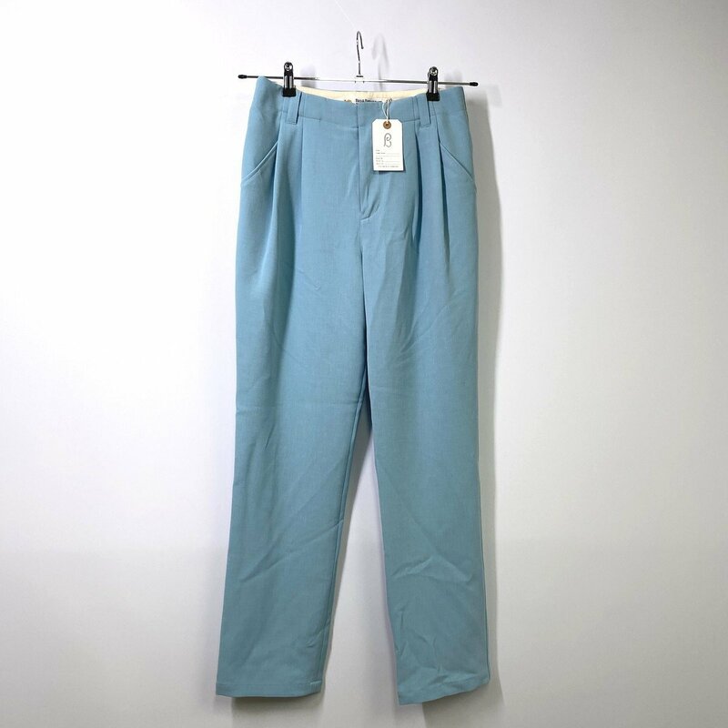 【新品】BED＆BREAKFAST ベッドアンドブレックファスト MELANGE DOUBLE CLOTH Tuck Pants 2タックパンツ USUAL ブルー 青