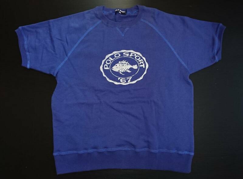 90s 国内正規品 未使用 ポロスポーツ 半袖 スウェット ブルー Mサイズ POLO SPORT ラルフローレン RRL ビンテージ Tシャツ