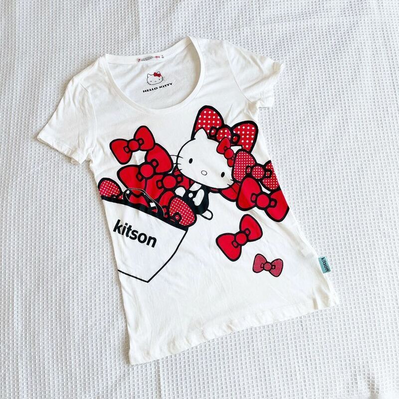 UNIQLO×Kitson× SanrioサンリオHELLO KITTYハローキティUTキティちゃん半袖Tシャツ キットソン ユニクロ カットソートップスSサイズ赤白