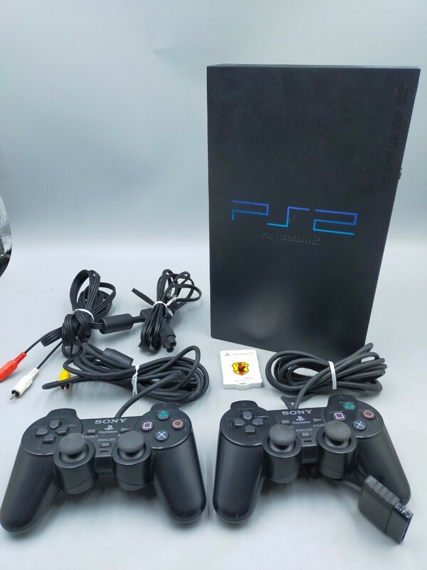 □SONY PlayStation2 PS2 本体 SCPH-10000 ブラック DUALSHOCK2×2 プレステ ソニー