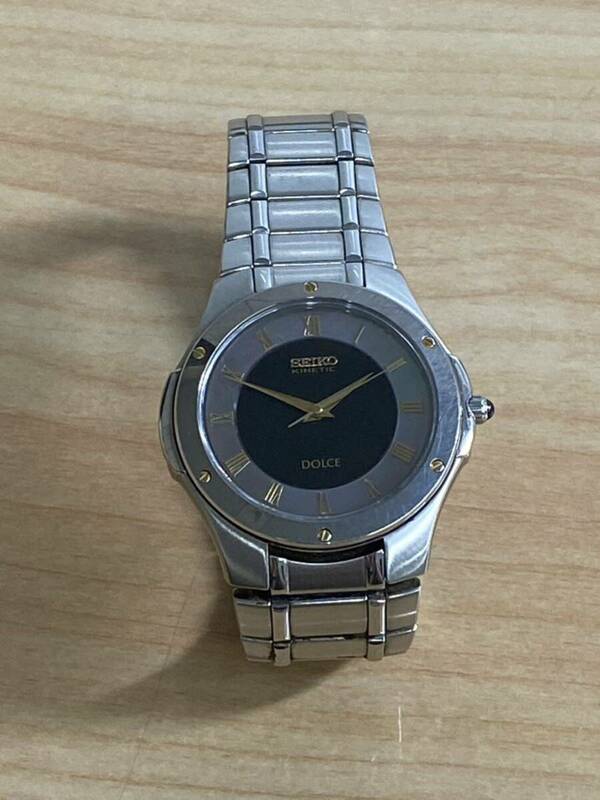 ● 腕時計　SEIKO セイコー　DOLCE ドルチェ　4M61-0A30 キネティック　シェル文字盤　自動巻き　現状品