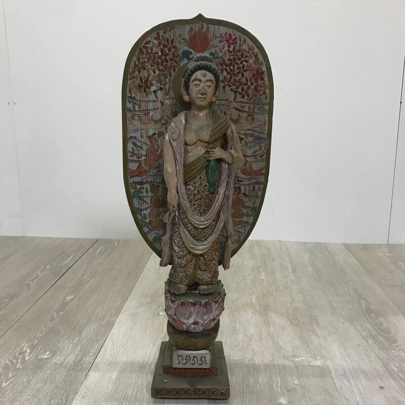 454 木彫 観世音 1967 彫刻 仏像 置物 骨董 オブジェ インテリア コレクション