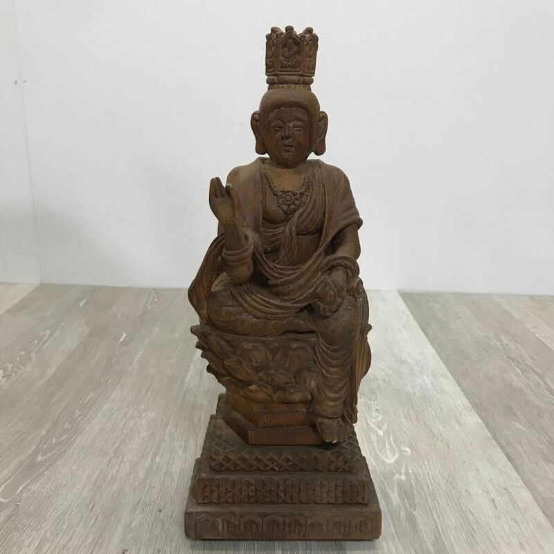 459 木彫 虚空 蔵菩薩 1973 作者 仏像 仏教美術 骨董 置物 オブジェ インテリア コレクション