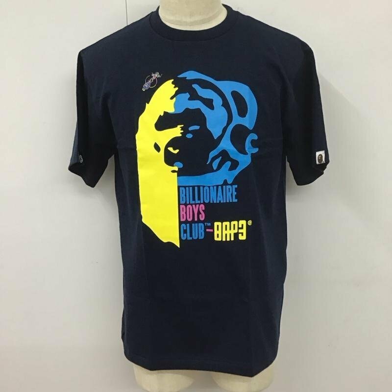 BAPE L ベイプ Tシャツ 半袖 半袖カットソー プリントTシャツ クルーネックカットソー BBC T Shirt 紺 / ネイビー / 10111943
