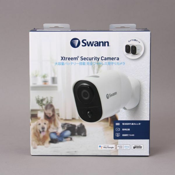 新品 Swann スワン セキュリティカメラ 防犯カメラ2台 SWIFI-XTRCM32G2PK-JP WiFi接続 バッテリー搭載 SDカード付 屋内外＃60※099/a.b