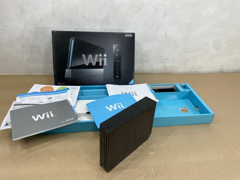 Nintendo 任天堂 Wii ブラック ゲーム機 本体 RVL-001 箱ガイド付