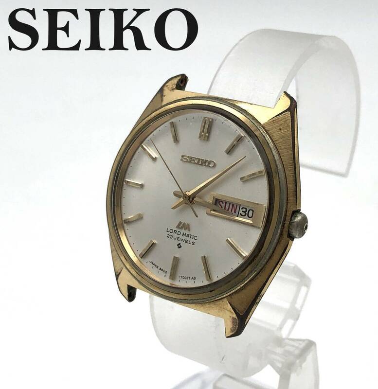 7703406-1【SEIKO】セイコー/ロードマチック/5606-7000/自動巻き/AT/3本針/白文字盤/本体のみ/稼働/腕時計/時計