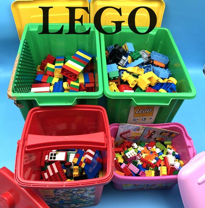 7704200-1【LEGO】レゴ/レゴブロック/ブロック/バラ/パーツ/動物/人形/車/大量/おまとめ/4箱セット/おもちゃ/ジャンク