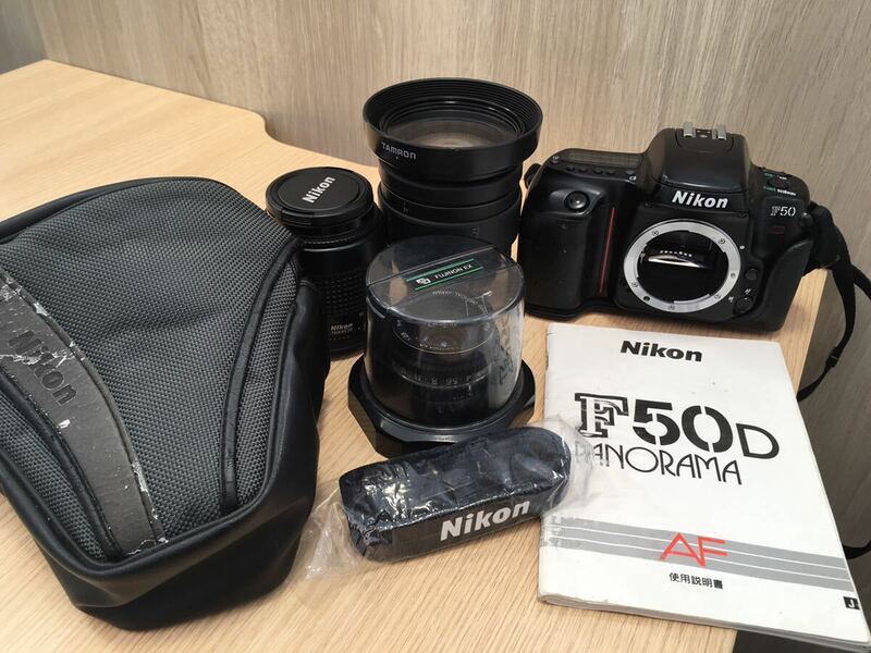 Nikon ニコン F50D PANORAMA パノラマ 一眼レフ フィルムカメラ レンズ3点 おまとめ 説明書付 動作未確認☆
