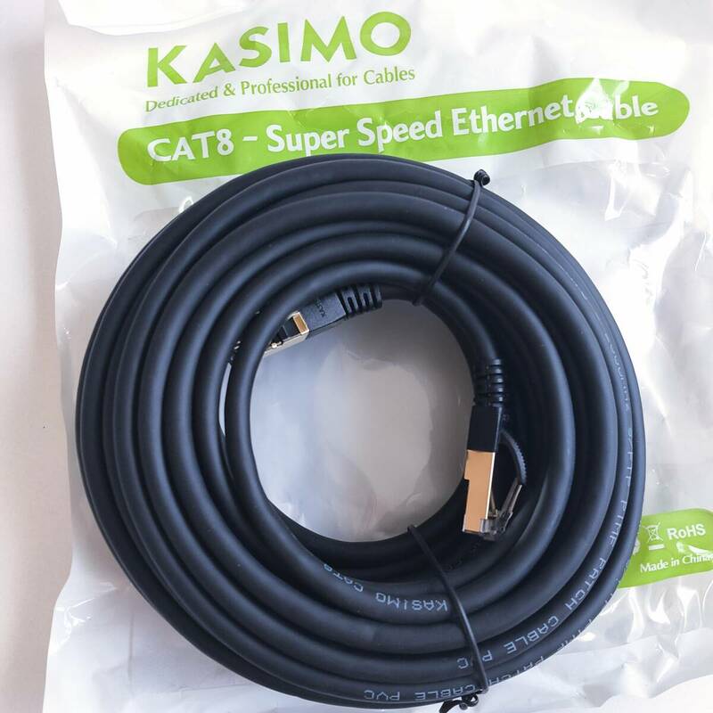 「一円スタート」KASIMO LANケーブル CAT8 ブラック「1円」AKI01_2619