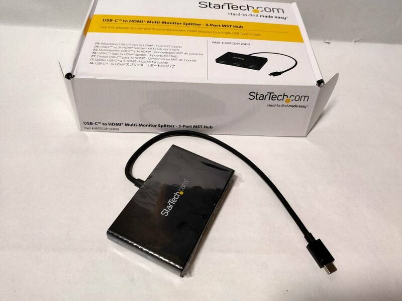 【一円スタート】StarTech.com USB-C - HDMIマルチモニターアダプタ 3ポートMSTハブ 4K 1円 HAM01_2599