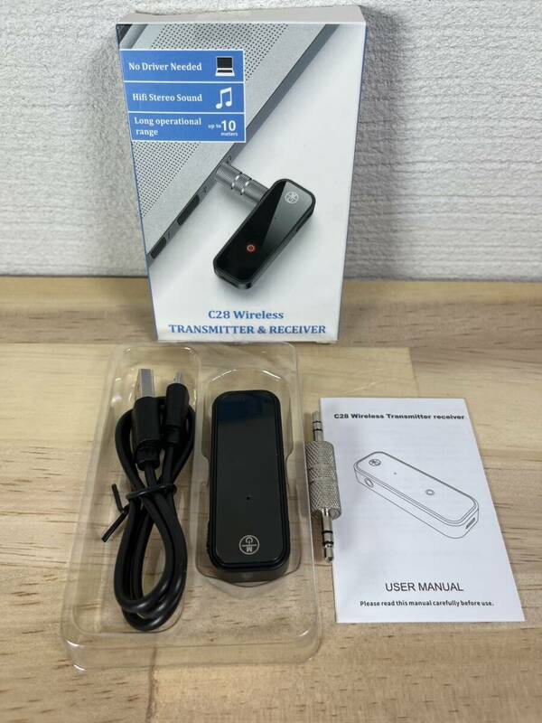 【一円即決です】C28 オーディオトランスミッター＆レシーバー 2in1 Bluetooth5.0 [C28] 3.5mmイヤホンジャック対応「1円」URA01_3262