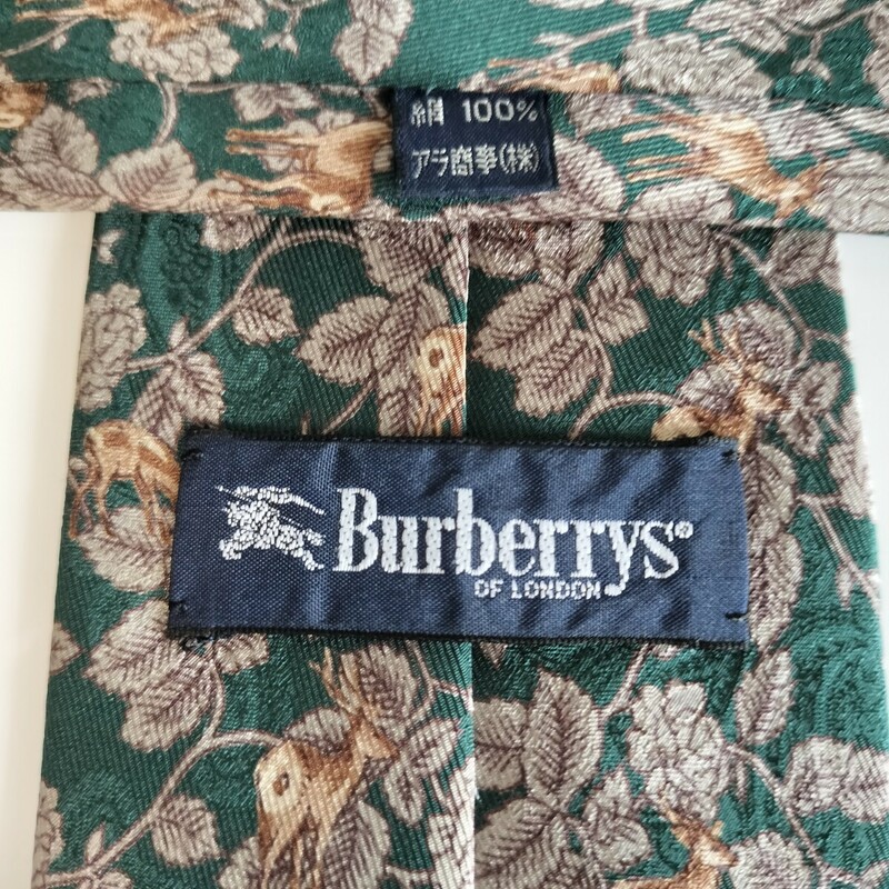 BURBERRY LONDON (バーバリーロンドン)緑花鹿ネクタイ