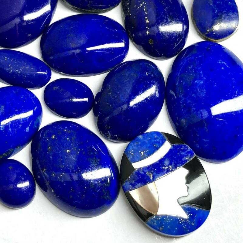 ●天然ラピスラズリ15点おまとめ100ct●j ルース 裸石 宝石 ジュエリー jewelry lapis lazuli 瑠璃