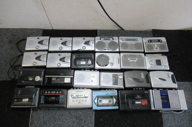 棚16.B1489 カセットレコーダー SONY TCM-400 TCM-55、ANDO、AudioComm、aiwa、Victor、Panasonic、 まとめ 24点セット