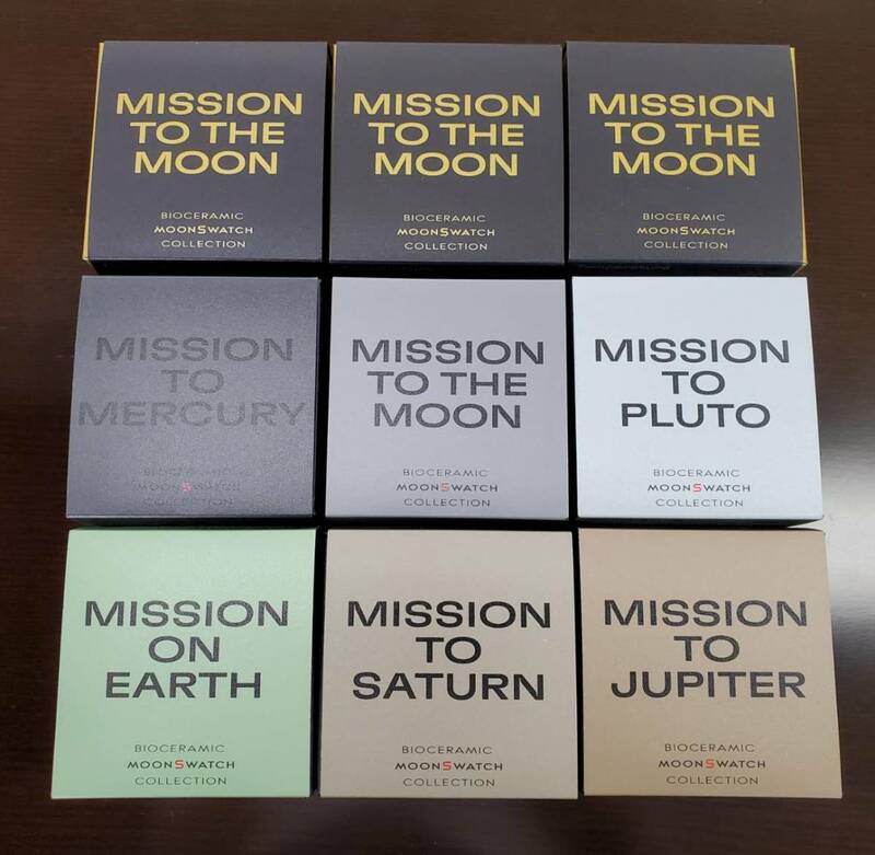 OMEGA×Swatch MISSION TO Moonshine Gold・MERCURY・MOON・EARTH・PLUTO・SATURN・JUPITER 9本セット 国内正規購入 オメガスウォッチ